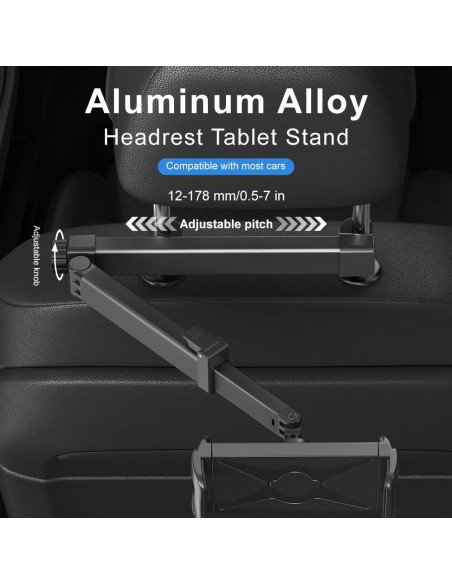 Soporte de Tablet para Coche HouDeOS Ajustable 4.7-15.5" Negro