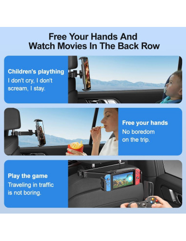 Soporte de Tablet para Coche HouDeOS Ajustable 4.7-15.5" Negro