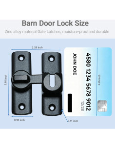 Cerradura de Puerta de Granero Cixuaiti 90/180 Grados Negra 2