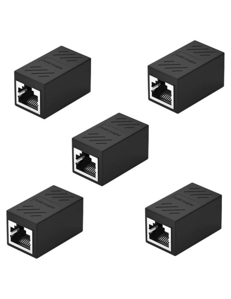 Acoplador RJ45 ZGZDWZYQYA Negro para Extensión Ethernet Cat7/Cat6