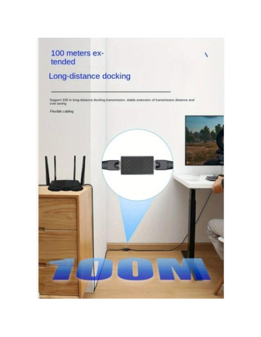 Acoplador RJ45 ZGZDWZYQYA Negro para Extensión Ethernet Cat7/Cat6