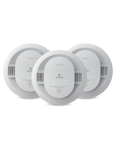 Detector de Humo Kidde 20SDR, Paquete de 3, Batería AA, LED