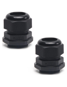 Pasacables M32 Fielect 2 Pcs Negro Impermeable 18-25mm