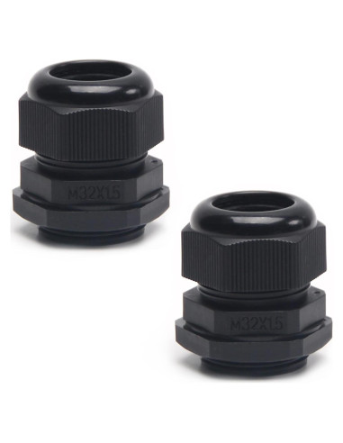 Pasacables M32 Fielect 2 Pcs Negro Impermeable 18-25mm
