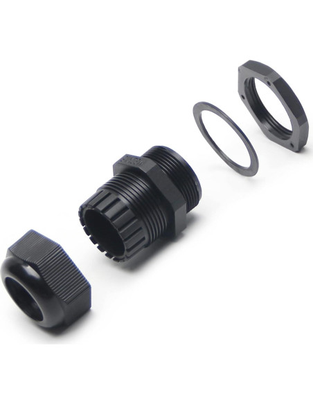 Pasacables M32 Fielect 2 Pcs Negro Impermeable 18-25mm