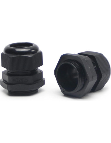Pasacables M32 Fielect 2 Pcs Negro Impermeable 18-25mm