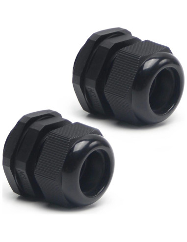 Pasacables M32 Fielect 2 Pcs Negro Impermeable 18-25mm