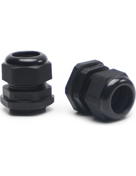 Pasacables M32 Fielect 2 Pcs Negro Impermeable 18-25mm