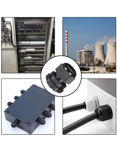 Pasacables M32 Fielect 2 Pcs Negro Impermeable 18-25mm