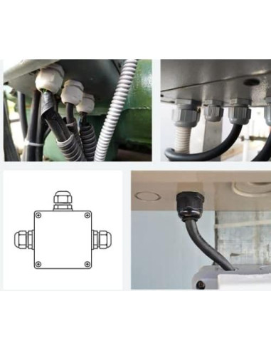 Pasacables M32 Fielect 2 Pcs Negro Impermeable 18-25mm