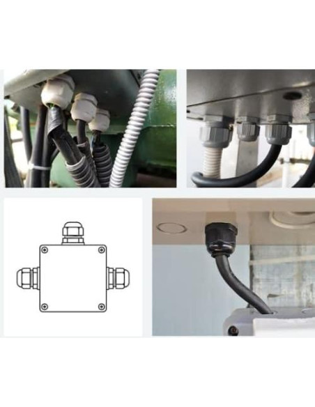 Pasacables M32 Fielect 2 Pcs Negro Impermeable 18-25mm