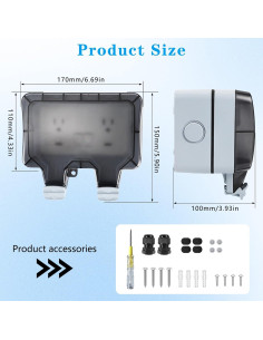 Doble Toma de Corriente Exterior IP66 Chaozhou 2-Gang Impermeable 2