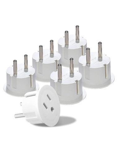 Adaptador de Enchufe de Viaje OREI Tipo E/F - 6 Piezas