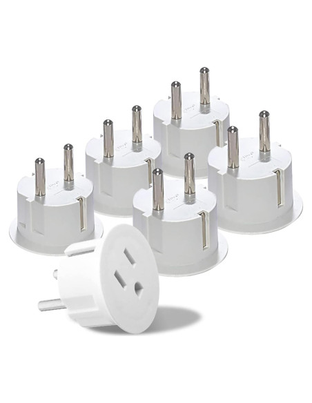 Adaptador de Enchufe de Viaje OREI Tipo E/F - 6 Piezas