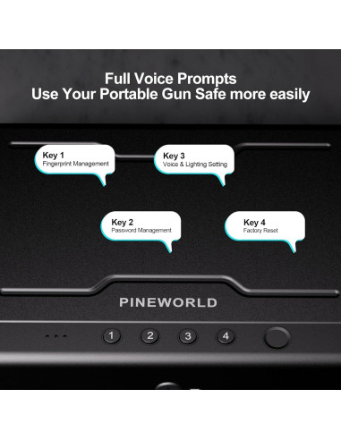 Caja Fuerte Biométrica PINEWORLD para Pistolas con APP 34x27cm
