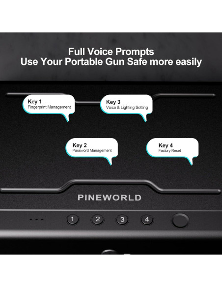 Caja Fuerte Biométrica PINEWORLD para Pistolas con APP 34x27cm
