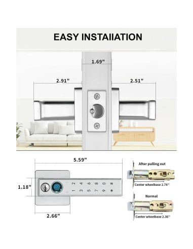 Cerradura Inteligente Hiencetec con Huella Dactilar y Teclado