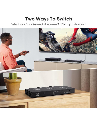Interruptor HDMI 3 en 1 TAILAIERA 8K@60Hz con Control Remoto