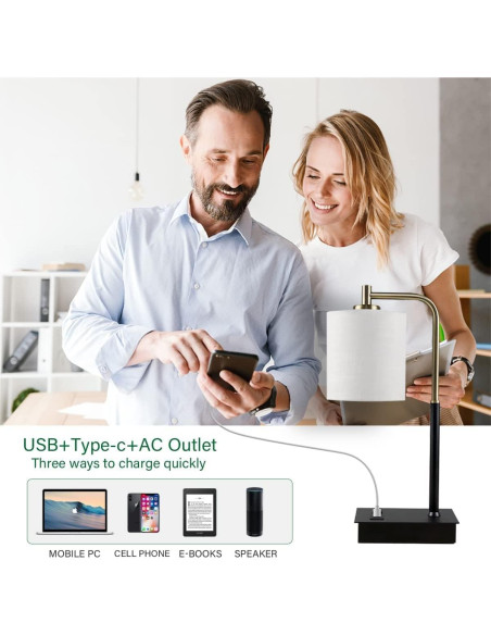 Lámpara de Mesa Táctil Mafeiyan con USB y 3 Niveles de Brillo