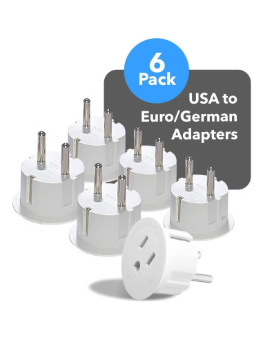 Adaptador de Enchufe de Viaje OREI Tipo E/F - 6 Piezas