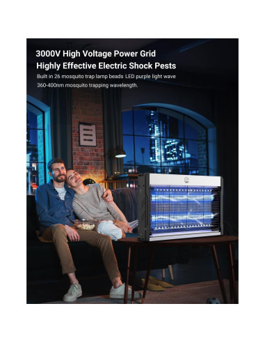 Zapper Eléctrico Mosiller 3000V para Insectos - Interior