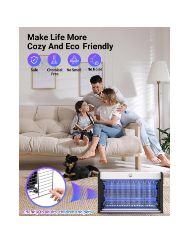 Zapper Eléctrico Mosiller 3000V para Insectos - Interior