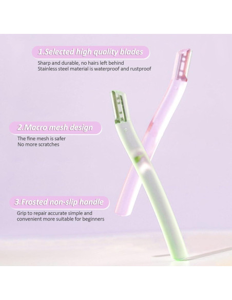 Afeitadora Facial para Mujeres Wanheart - 3 Recortadores de Cejas