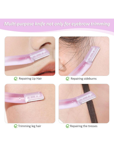Afeitadora Facial para Mujeres Wanheart - 3 Recortadores de Cejas
