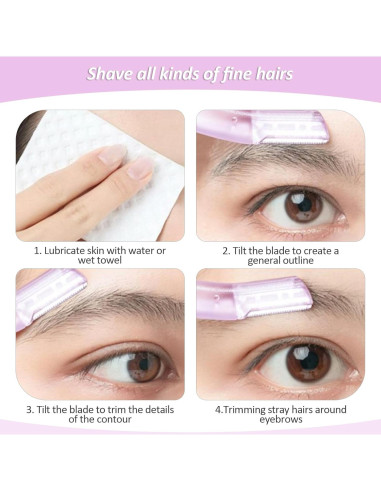 Afeitadora Facial para Mujeres Wanheart - 3 Recortadores de Cejas