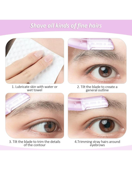 Afeitadora Facial para Mujeres Wanheart - 3 Recortadores de Cejas