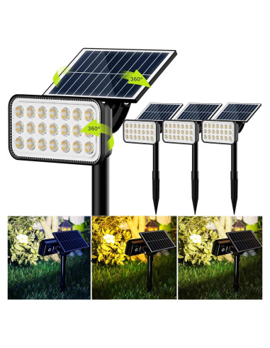 Focos Solares JACKYLED 84-LED 5 Modos IP65 4 Paquete