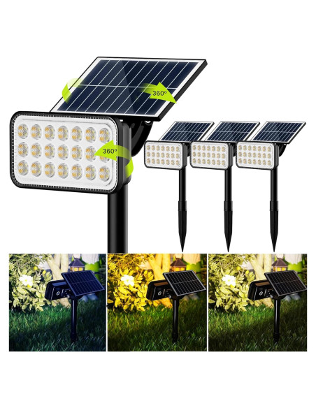 Focos Solares JACKYLED 84-LED 5 Modos IP65 4 Paquete
