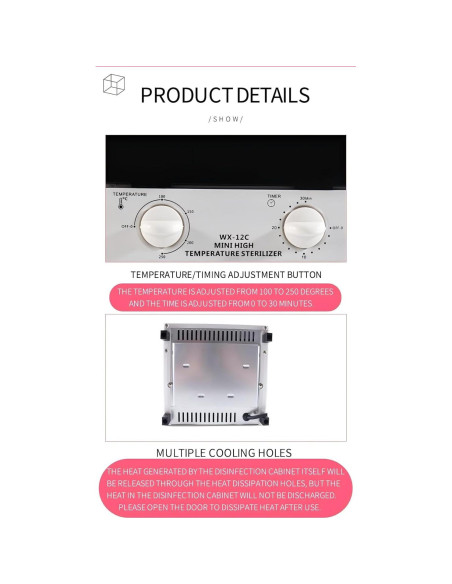 Esterilizador de Herramientas de Uñas Winb 12L Acero Inoxidable