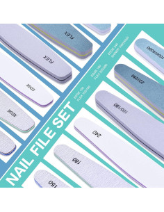 Juego de Lima de Uñas Morgles 12 Pcs Grano 100-4000 2