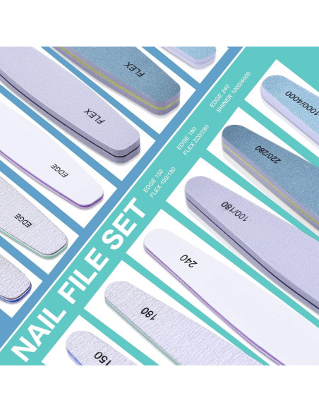 Juego de Lima de Uñas Morgles 12 Pcs Grano 100-4000