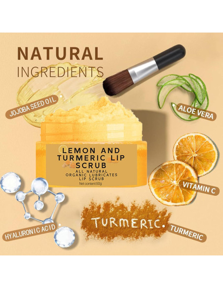 Exfoliante Labial de Limón y Cúrcuma MrCuvaryas 50g x2