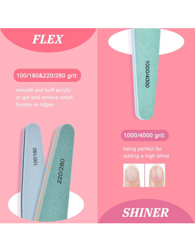 Juego de Lima de Uñas Morgles 12 Pcs Grano 100-4000