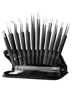 Juego de Pinzas de Precisión Antonki 12 Piezas con Estuche