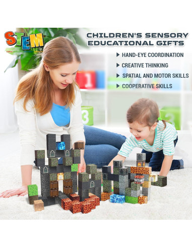 60 Bloques Magnéticos Castillo Oscuro GraceDuck - Juguetes STEM