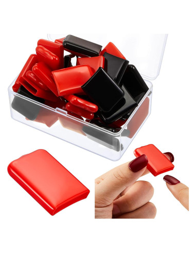 40 Protectores de Uñas UV Patelai en Rojo y Negro
