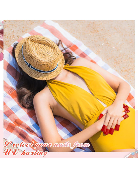 40 Protectores de Uñas UV Patelai en Rojo y Negro