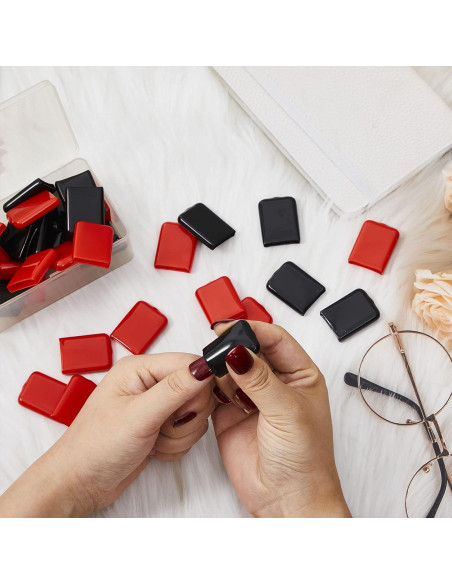 40 Protectores de Uñas UV Patelai en Rojo y Negro