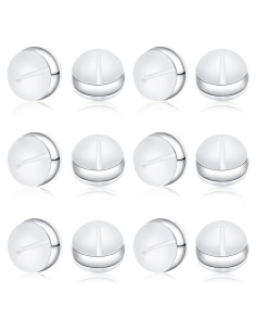 Tapones de goma transparente KMEOSCH para pendientes - 12 Pcs
