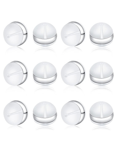 Tapones de goma transparente KMEOSCH para pendientes - 12 Pcs