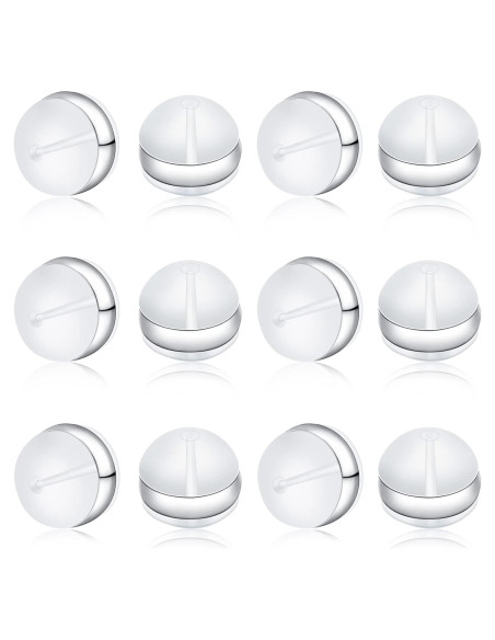 Tapones de goma transparente KMEOSCH para pendientes - 12 Pcs