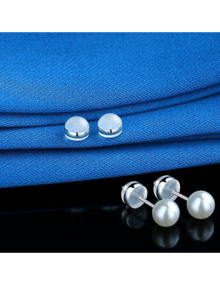 Tapones de goma transparente KMEOSCH para pendientes - 12 Pcs