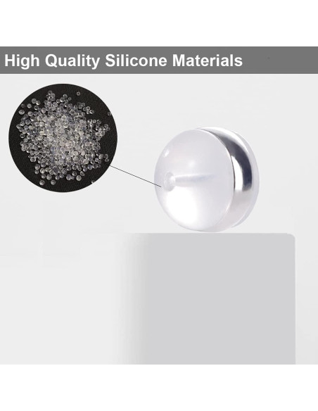 Tapones de goma transparente KMEOSCH para pendientes - 12 Pcs