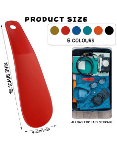 Juego de 6 Mini Calzadores de Plástico 16 cm - Portátiles y Duraderos 2