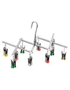 Perchero de Secado Plegable JSFPMC de Acero Inoxidable 10 Ganchos