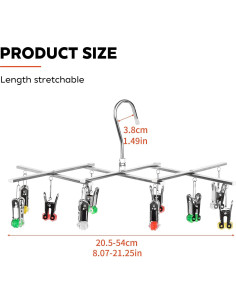 Perchero de Secado Plegable JSFPMC de Acero Inoxidable 10 Ganchos 2